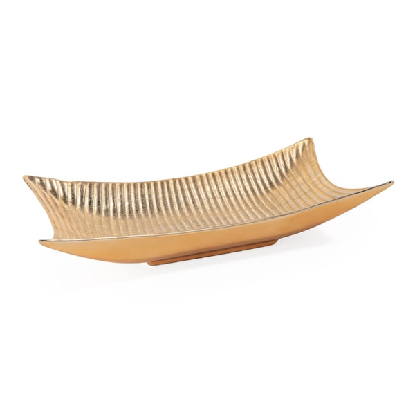 Homeroots 20in Gold Ceramic Vanity Tray 574110 - main