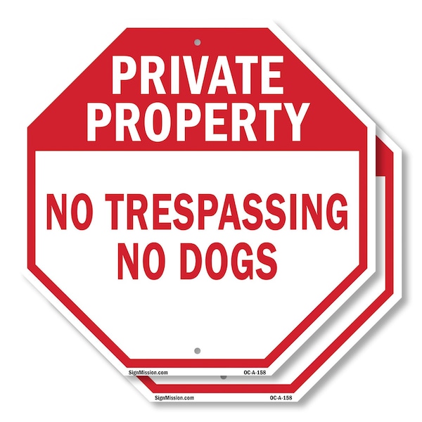 Signmission Private Property No Trespassing No, 10 inch X 10 inch, Aluminum Metal Signs, 2PK OC-A-2PACK-10-158 - main