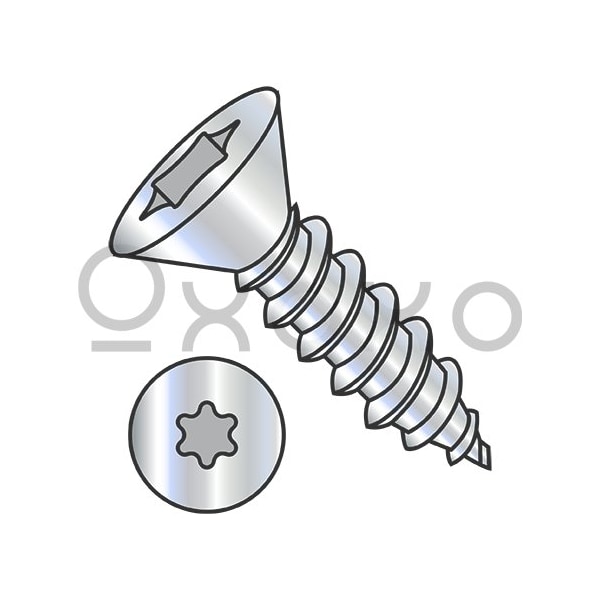 Oxoxo 6-20X1/2 6 Lobe Flat Self Tapping Screw Type AB Fully Threaded Zinc And Bake, 10000PK 348575 - main