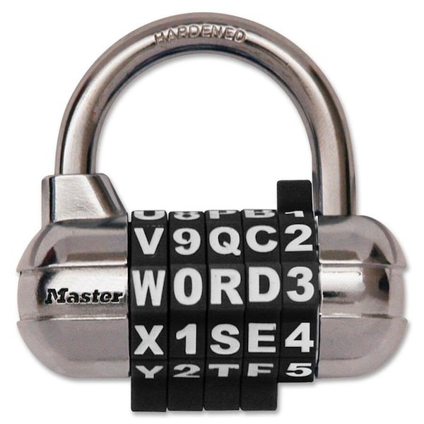 Master Lock Luggage/Briefcase Padlock, Steel, Center 1534DBLK - main