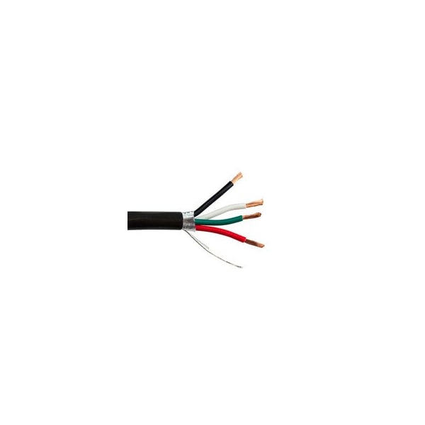 Cable Wholesale Shielded Direct Burial/Outdoor Security/Alarm Wire, Black, 18/4 (18AWG 4 Conductor), 10K5-64222MH - main