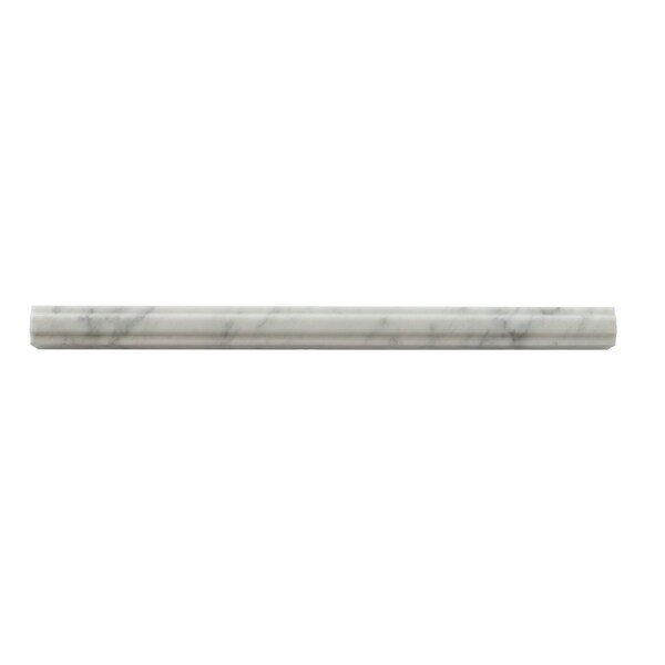 Apollo Tile White 1x12 Bianco Carrara Marble Polished Pencil Liner Tile Trim 0.5 sqft/case, 10PK APLMCA881PA - main
