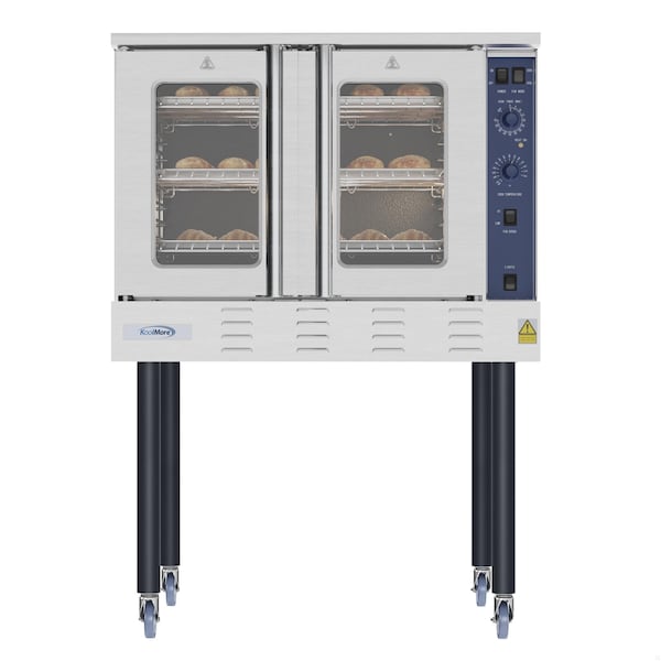 Koolmore 38 in. Full Size Single Deck Commercial Natural Gas Convection Oven 54,000 BTU with Casters KM-CCO54-NGC - main