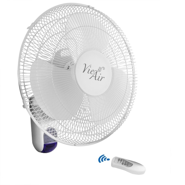 Vie Air 16 in. Plastic Wall Fan with Remote Control - White VI336167 - main