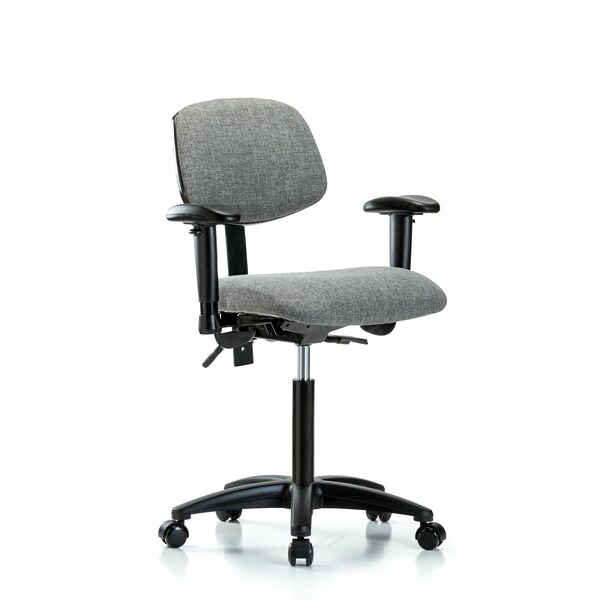 Blue Ridge Ergonomics Chair, Fab, Med Bench, Tilt AA Casters, Gry, 6-Way Adjustable, 22" to 29" Height, Gray BR-FMBCH-RG-T1-A1-NF-RC-F44 - main