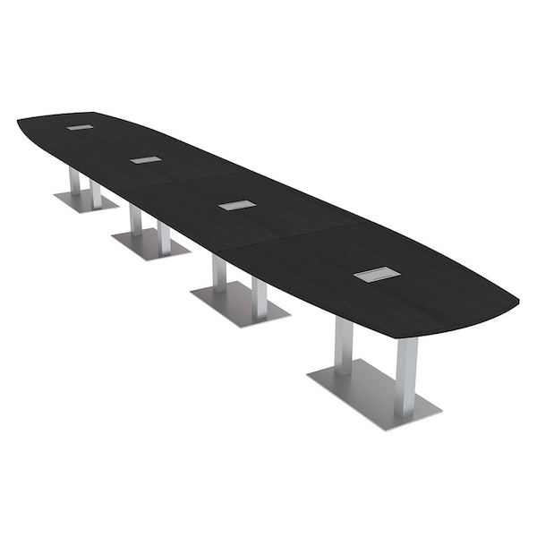 Skutchi Designs Arc Rectangle Meeting Room Table, 45 in W, 240 in L, Black HAR-AREC-48X240-DOU-U999T19-ESIL - main