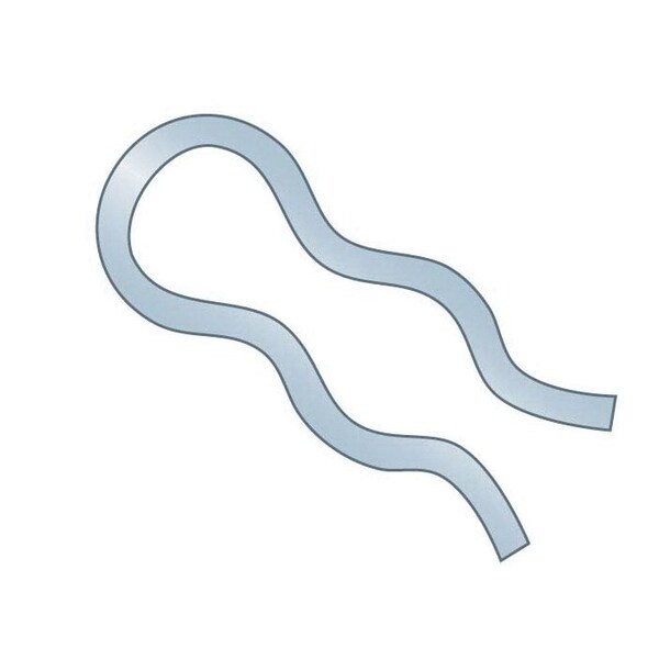 Huyett Hair Pin, Zinc Plated Spring Steel, 0.035 in Wire Dia x 0.500 in Length BPXZ-405 - main