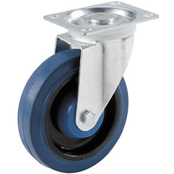 Highboy 9260 4 in. Elastic Rubber Swivel Plate CasterBlue HI799191 - main