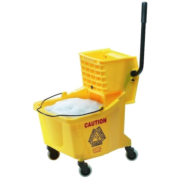 Rubbermaid FG758021YEL Mop Wringer Bucket With Wheels, 35 qt Capacity, Plastic Bucket/Pail, Yellow FG758021YEL - main