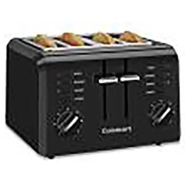 Cuisinart Toaster, Bagel, Defrost, Reheat Control, PlasticStainless Steel, Black CPT-142BK - main