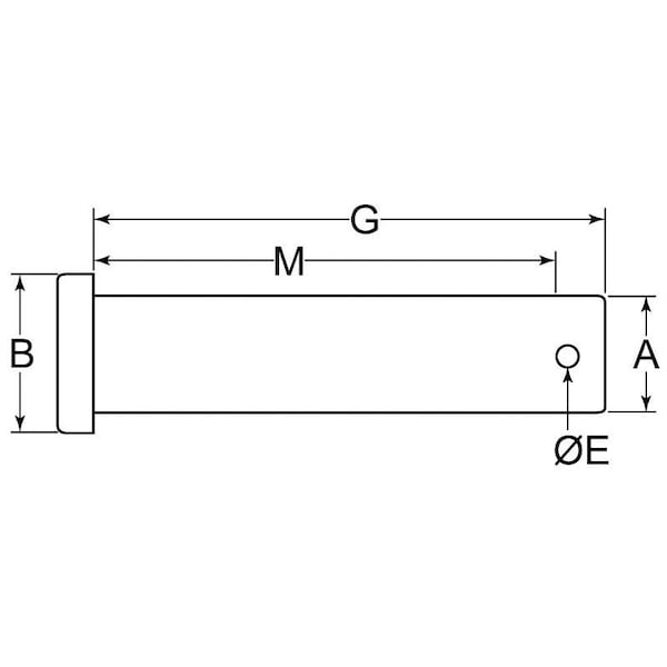 Huyett Clevis Pin, 300 SS, 0.188 in Dia x 2.109 in Overall L x 2.250 in Shank L x 0.094 in Hole Dia CLPS-0187-2250 - main