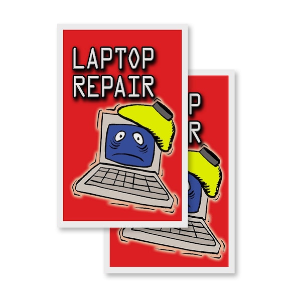 Signmission Laptop Repair, Vinyl Decals Only 24 Inch x 36 Inch, Vinyl Decal, 2PK DSB-2436-2PACK-Laptop Repair - main
