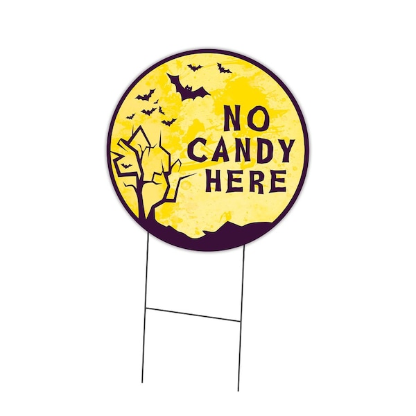 Signmission No Candy Here Double Sided Corrugated Plastic Circle Yard Sign C-24-CIR-DS-WS-No Candy here - main