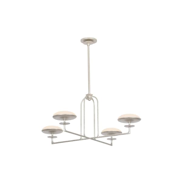 Troy Lighting Pacific 39in wide 4 Light Integrated LED Chandelier in Warm Silver Leaf F2139-WSL - main