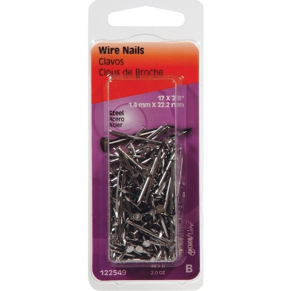 Hillman Anchor Wire 7/8'' 17 ga Bright Wire Nails, 2 Oz. 122549 - main