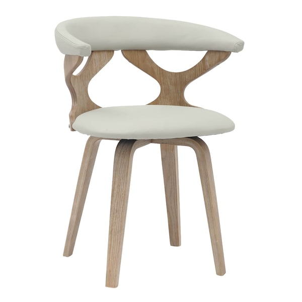 Leisuremod Modern Wooden Dining Chair, Washed Walnut Frame in Light Grey, Klyne Collection KCWW-22LGR - main