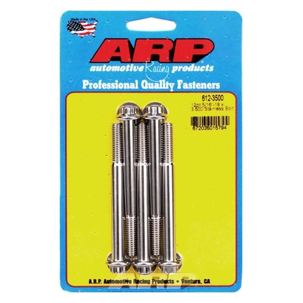 Whole-In-One 612-3500 0.31-18 x 3.5 in. Stainless Steel 12 Point Bolt Kit - Set of 5 WH3622018 - main
