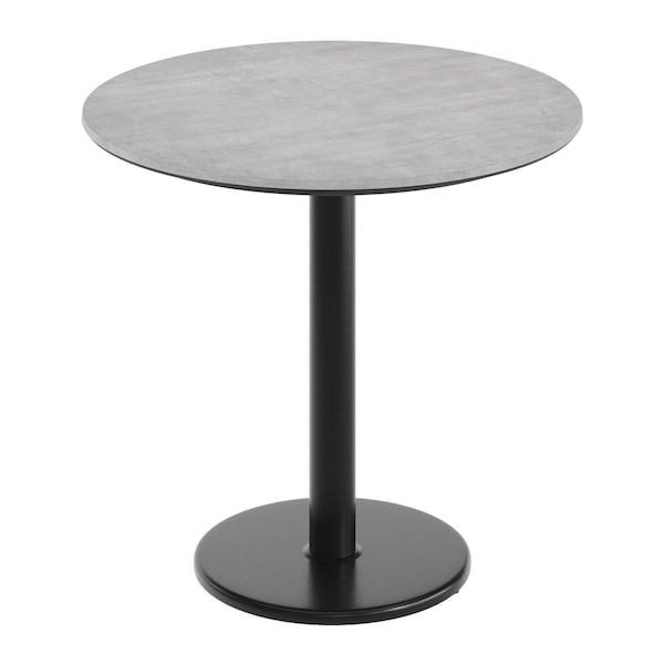 Flash Furniture 31.25" RD Tabletop, Seamless Surface Technology, Gray Faux Concrete, 18" Black RND Table Height Base ST-RD31-CMGY-TR18-GG - main