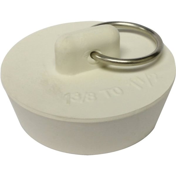 Plumb Pak Duo Fit Series Drain Stopper, Rubber, White, For 138 in to 112 in Sink PP820-39 - main
