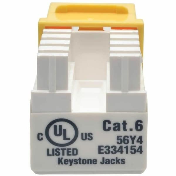 Eaton Tripp Lite Series Cat6/Cat5e 110 Style Punch Down Keystone Jack - Yellow, TAA N238-001-YW - main