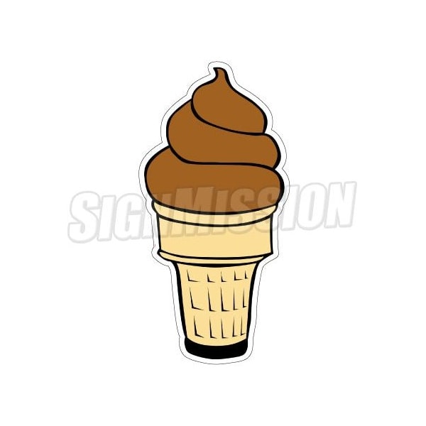 Signmission Soft Ice Cream Cone Chocolate, 12 Inch, Vinyl D-24 Soft Ice Cream Cone Chocolate - main