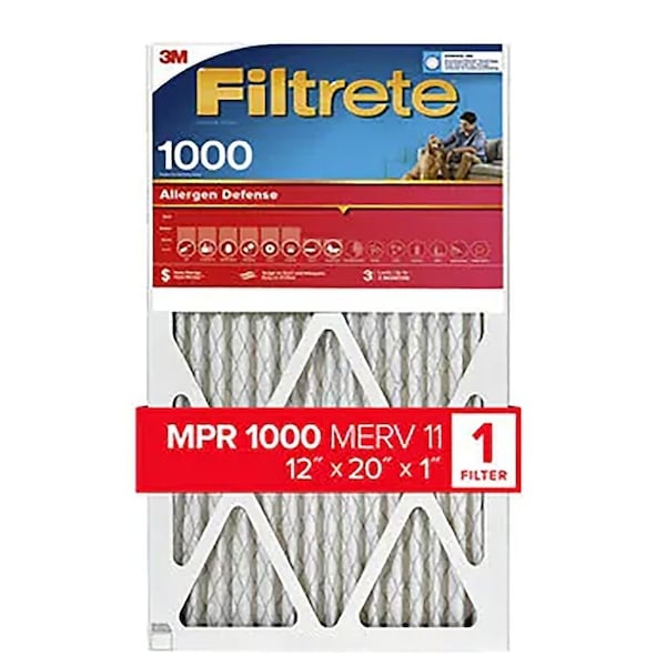 Filtrete Allergen Defense Pleated Air Filter, 12x20x1 9819-4 - main