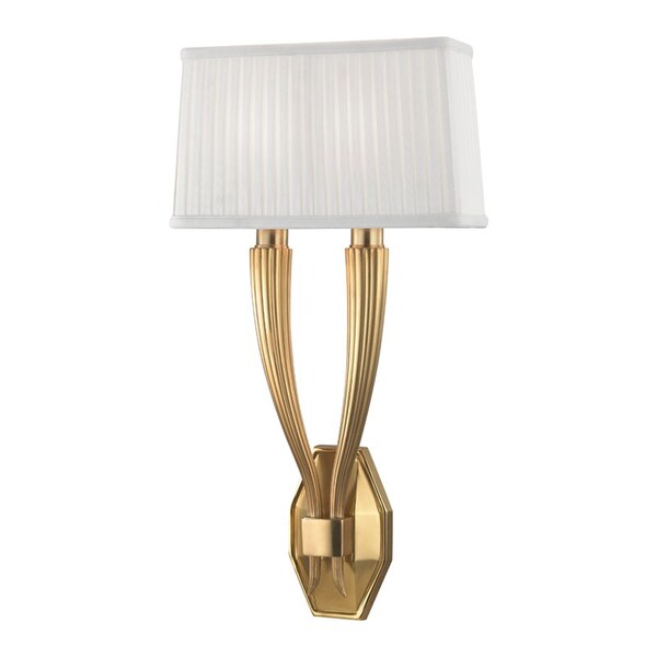 Hudson Valley Lighting Erie 2 Light Wall Sconce 11.25 In. Aged Brass 3862-AGB - main