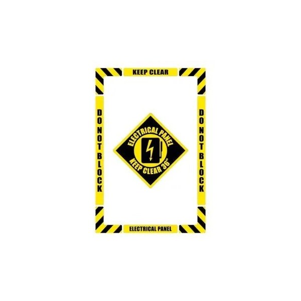 Accuform Floor Sign, 36 in Height, 36 in Width, Polypropylene, Vinyl, Rectangle/Square, English WFK05 - main