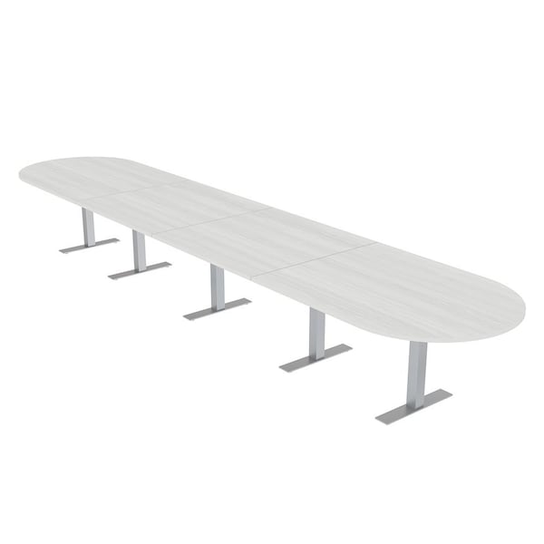 Skutchi Designs 20ft Conference Table With Power Unit | 20 Person Modular Racetrack Meeting Table | Harmony Series HAR-RAC-48X240-T-WA7976-NA - main