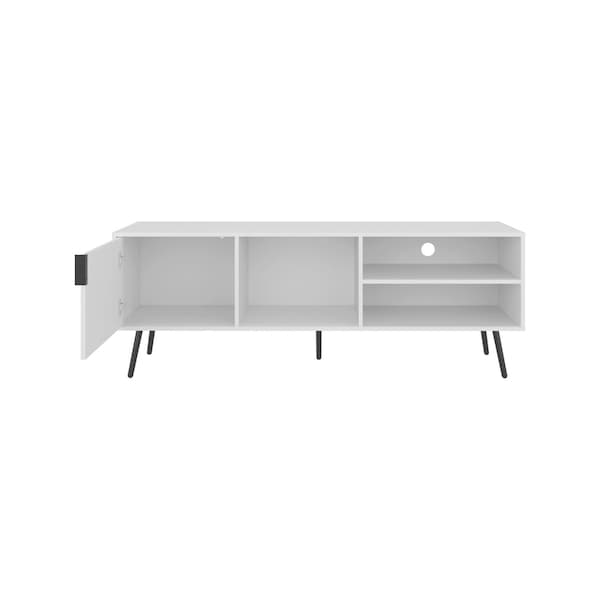Homeroots 63in White Wood Enclosed and Open Storage TV Stand 734182 - main