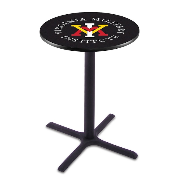 Holland Bar Stool Co 36" Blk Wrinkle Virginia Military Institute Pub Table, 36" dia. Top L211B3636VAMilI - main