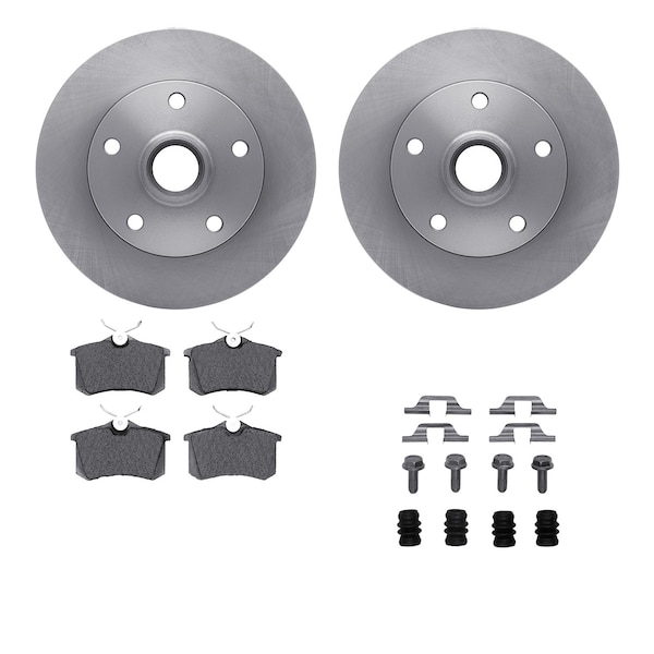 Dynamic Friction Co DFC Rotors with EURO 5000 Ceramic Brake Pads includes Hardware 6612-73079 - main