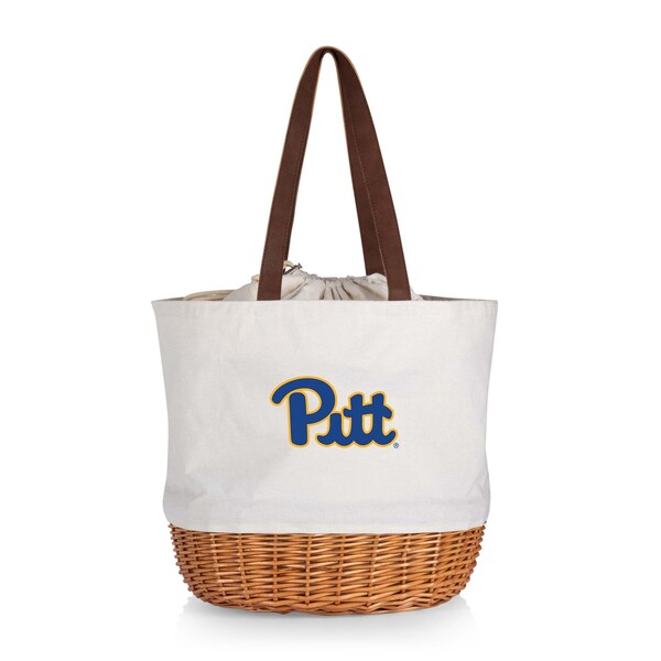 Picnic Time Family Of Brands NCAA Pittsburgh Panthers Coronado Canvas and Willow Basket Tote - Picnic Bag 203-00-187-504-0 - main
