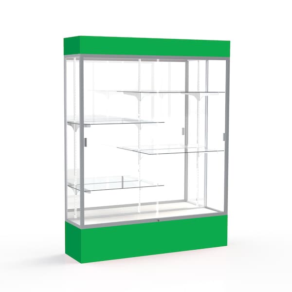 Ghent Lighted Floor Display Case 60x80x16, Mirror, Satin 3175MB-SN-KG - main