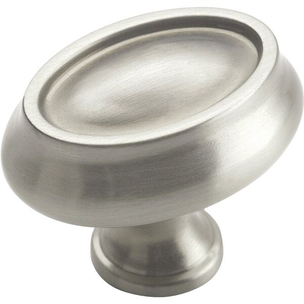Amerock Cabinet Knob, 1-3/16 in Projection, Zinc, Satin Nickel BP26127G10 - main