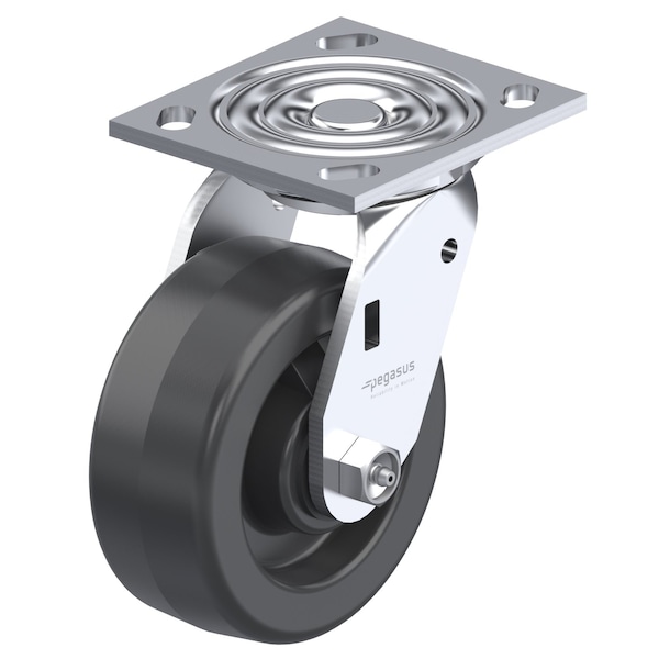 Zoro Select NSF-Listed Plate Caster, 1000 lb. Ld Rating, Roller P21S-PH050R-14 - main