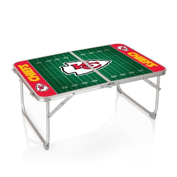 Picnic Time Family Of Brands Kansas City Chiefs - Concert Table Mini Portable Table, (Charcoal Wood Grain) 843-00-141-164-2 - main
