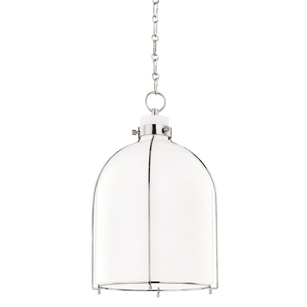 Hudson Valley Lighting Eldridge 1 Light Pendant 20.25 In. Polished Nickel 7314-PN - main