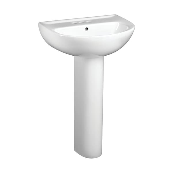 American Standard Evolution 0467004.020 Pedestal Sink Top, 11 in x 18-3/4 in W Basin, Vitreous China, White 467004.02 - main