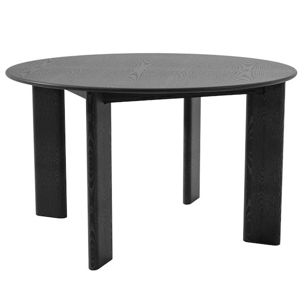 Homeroots 51" Black Solid Wood Round Top Dining Table 712181 - main