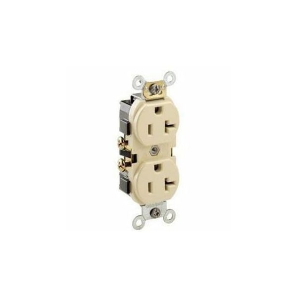 Leviton Commercial Grade Duplex Receptacle, 20, 125 Volt CR20-IS - main