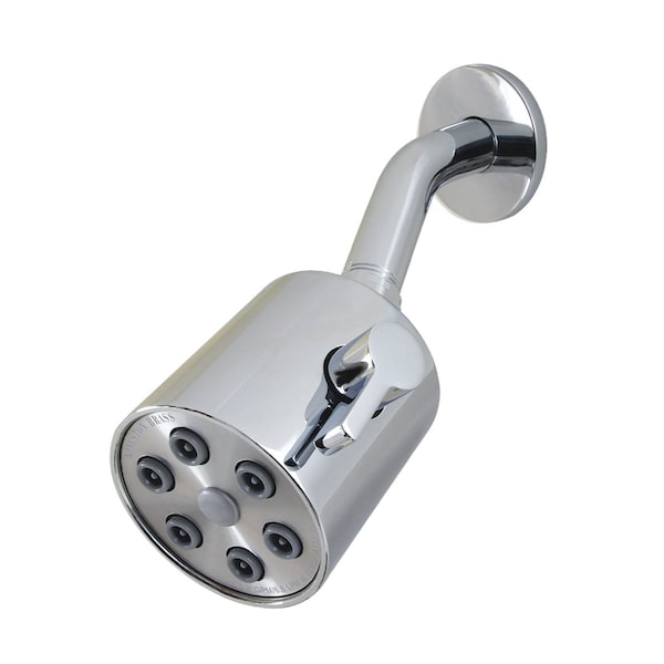 Kingston Brass 3" Round Raindrop Brass Shower Head with 5-3/8" Shower Arm, Polished Chrome K238A1CK - main