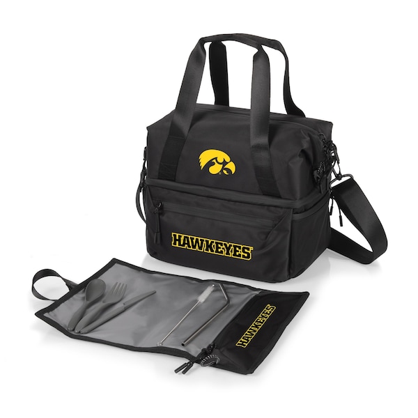 Picnic Time Family Of Brands NCAA Iowa Hawkeyes Tarana Lunch Bag Cooler with Utensils made from Recycled Material 515-01-179-224-0 - main