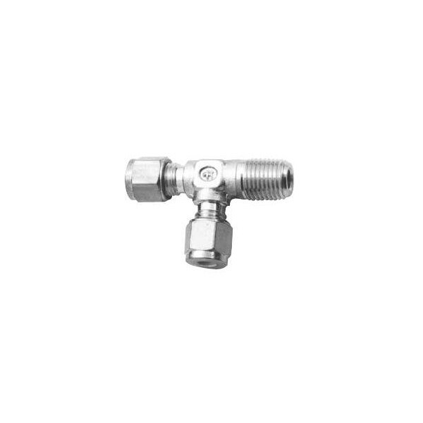 Hoke Male Run Tee: TMT 1/4in T x 1/8in Female NPT Brass Construction 4TMT2BR - main