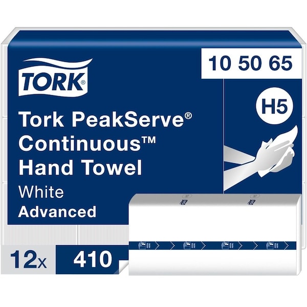 Tork Multifold Paper Towel Sheets, 1 Ply, 410 Sheets, White, 12 PK 105065 - main