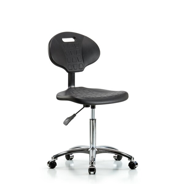 Blue Ridge Ergonomics Erie Med Bench Chair, Chrome, Casters, No Arms, 20" to 28" Height, Black; Blue BR-TPMBCH-CR-A0-NF-CC - main
