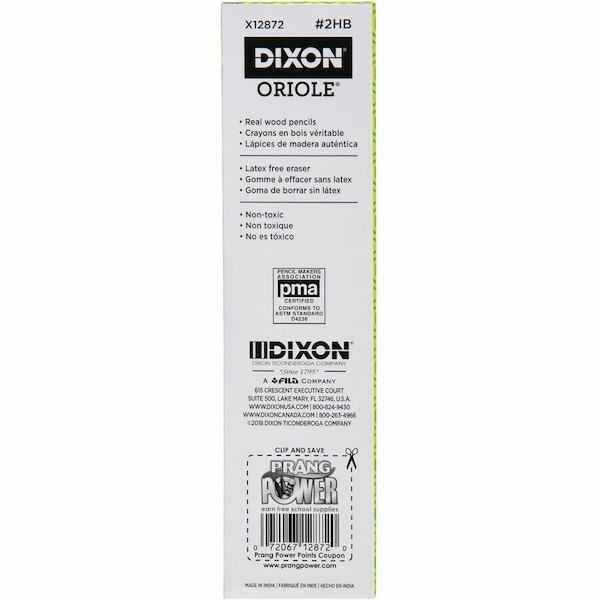 Dixon Ticonderoga Pencil, Yellow, Round, PK6 DIX12872PK - main