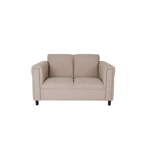 Homeroots 54" Deep Taupe And Black Loveseat 530504 - main