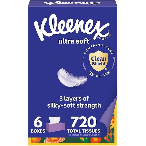 Kleenex Ultra Soft 120 ct Facial Tissue, PK4 54317 - main