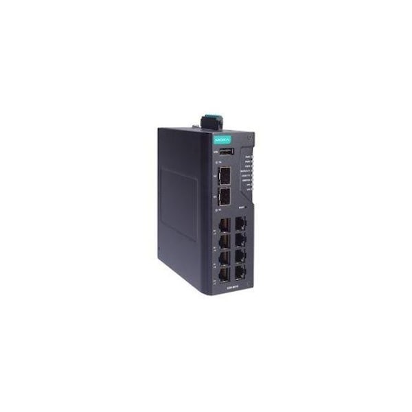 Moxa 8 FE copper and 2 GbE SFP multiport industrial secure router with fir EDR-8010-VPN-2GSFP-CT-T - main